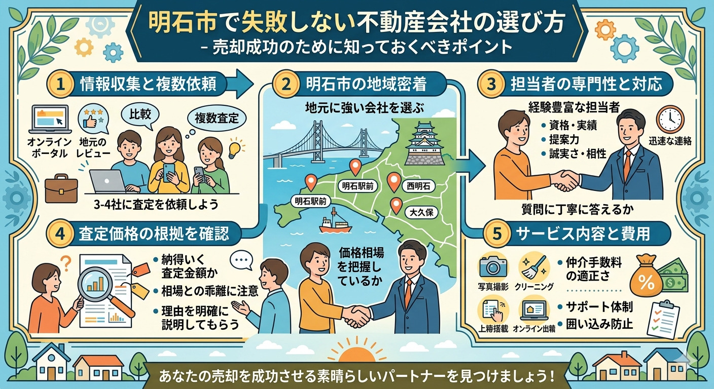 明石市で失敗しない不動産会社の選び方｜売却成功のために知って...の画像