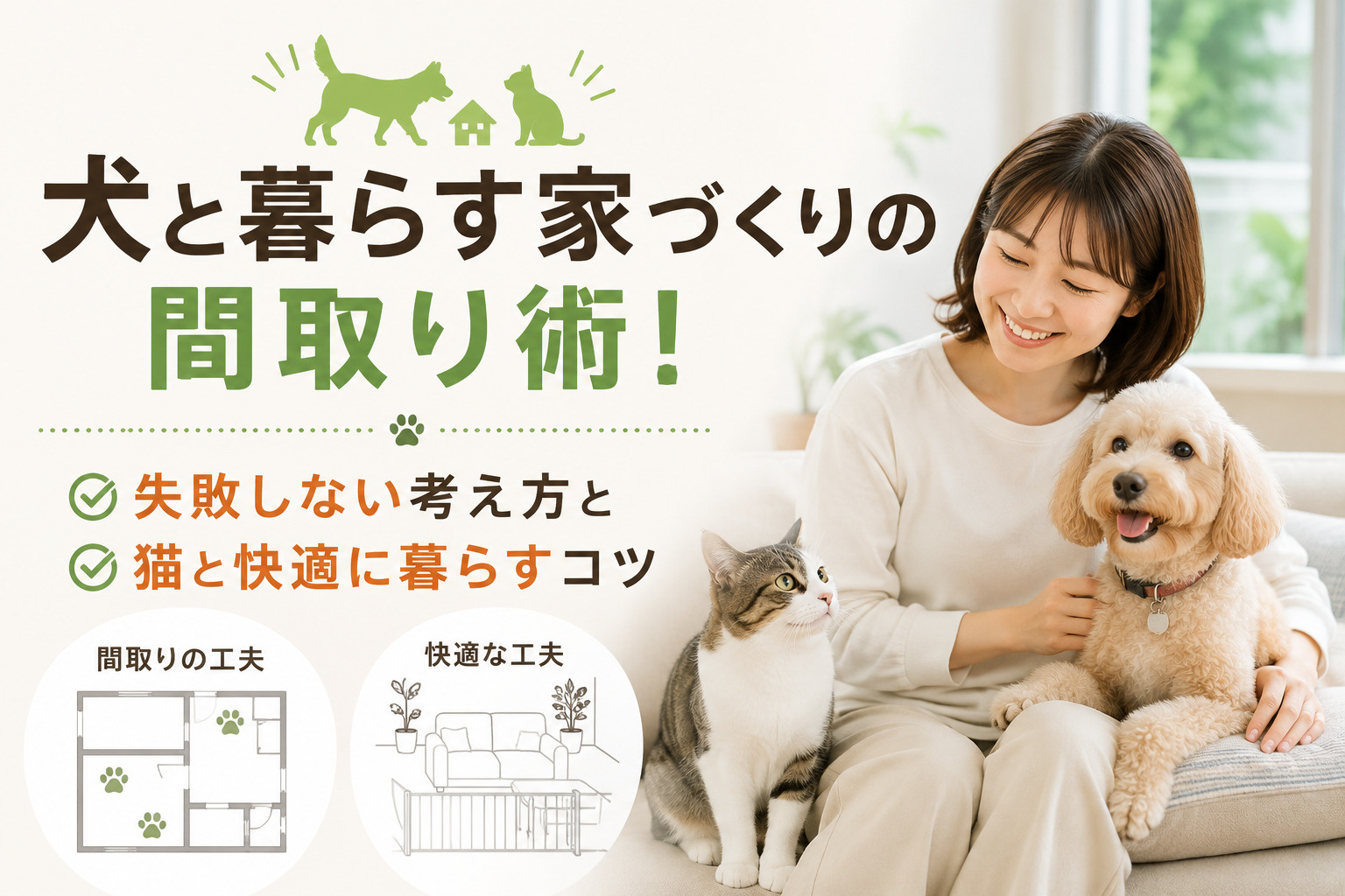犬と暮らす家づくりの間取り術！失敗しない考え方と猫と快適に暮...の画像