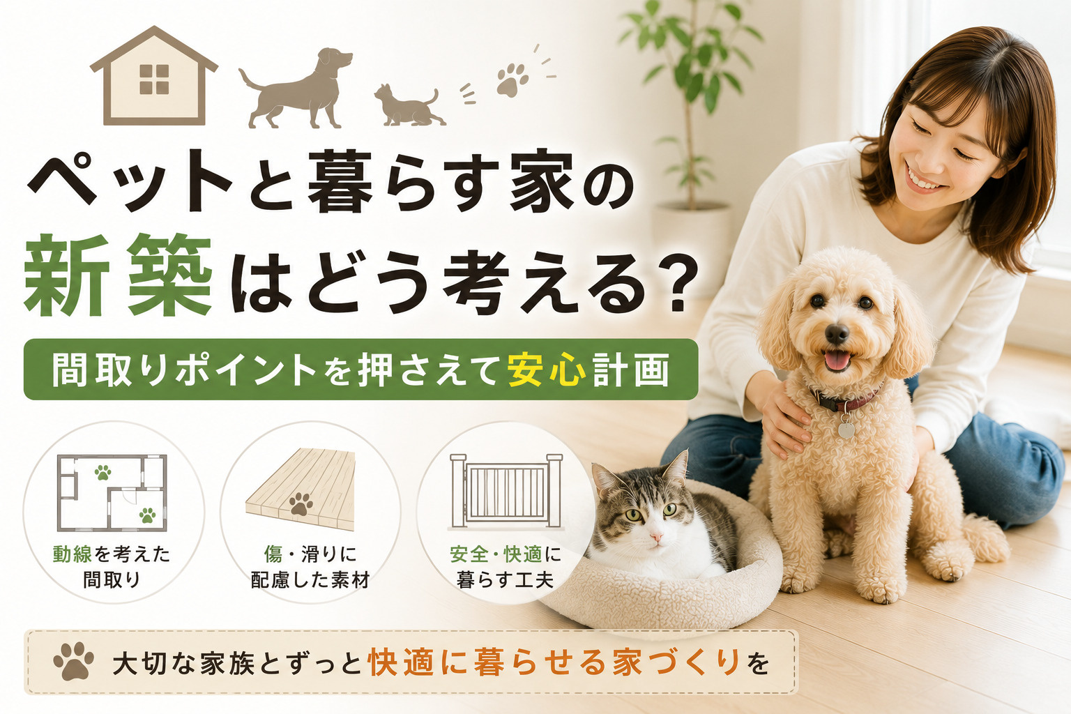 ペットと暮らす家の新築はどう考える？間取りポイントを押さえて...の画像