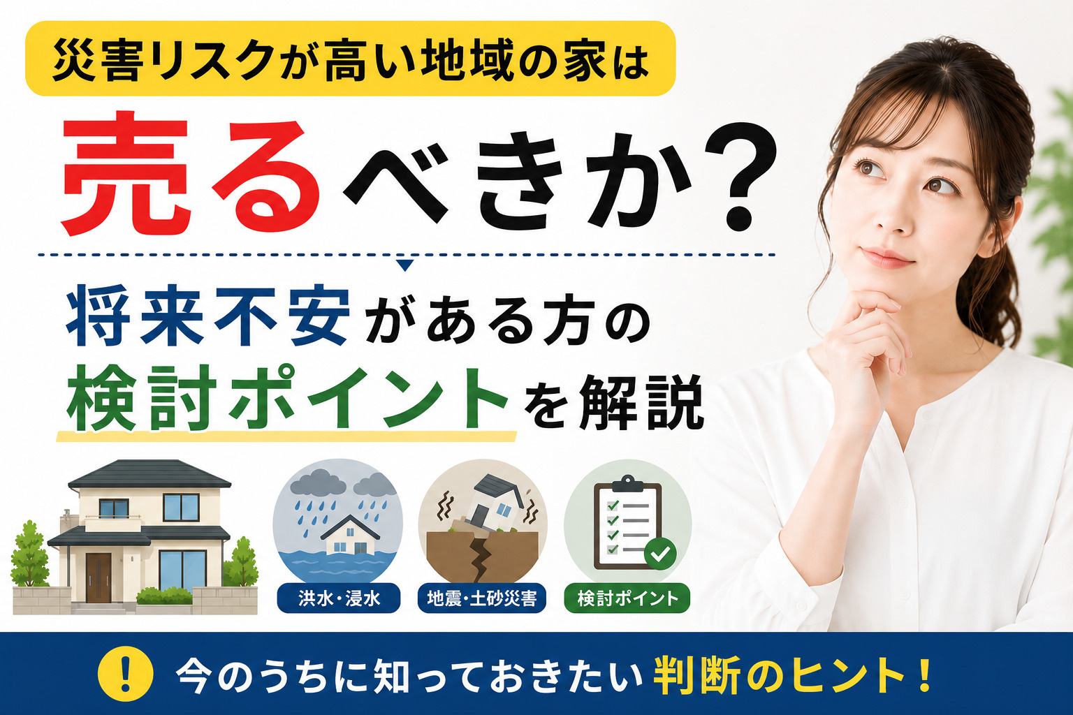 災害リスクが高い地域の家は売るべきか？将来不安がある方の検討...の画像