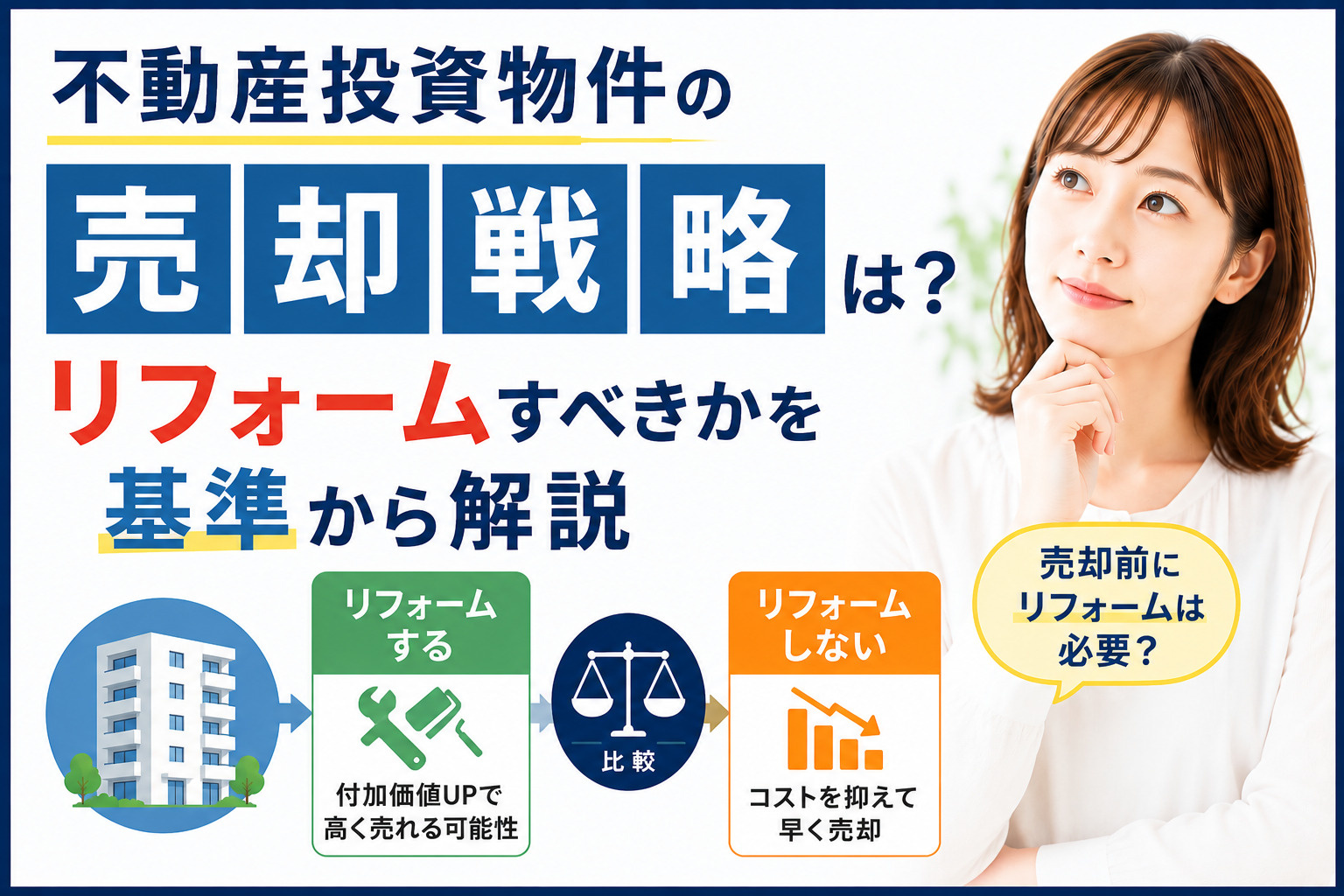 不動産投資物件の売却戦略は？リフォームすべきかを基準から解説...の画像
