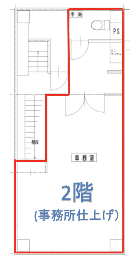 西天満3丁目！リノベーションビル2階オフィス！約13.2坪！...の画像