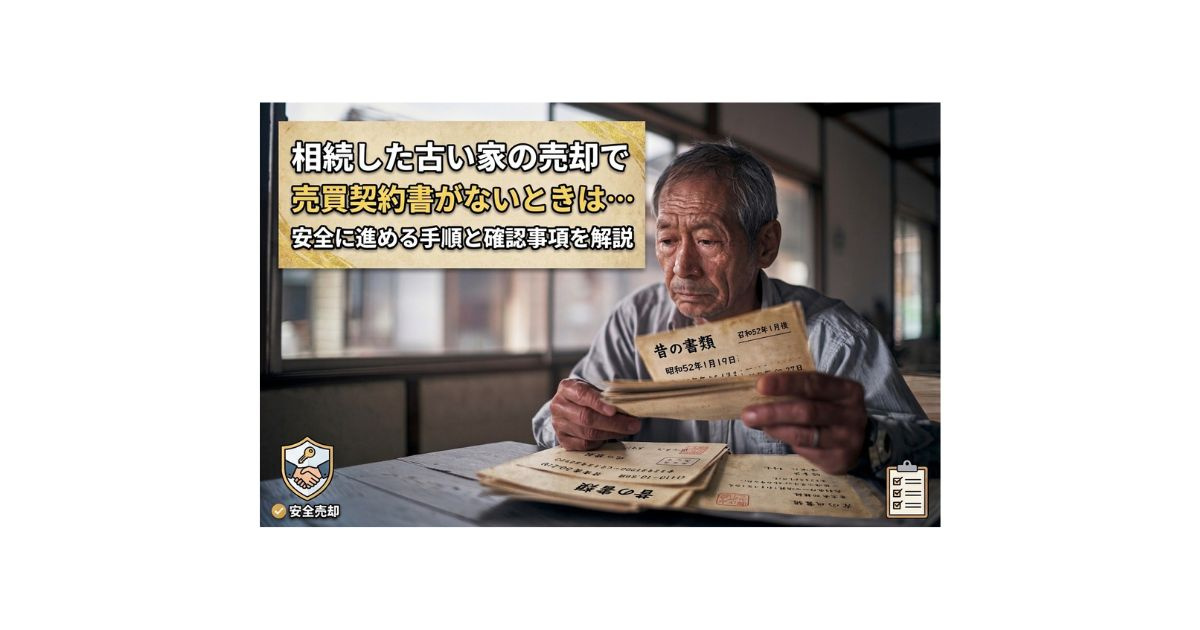 相続した古い家の売却で売買契約書がないときは？安全に進める手...の画像