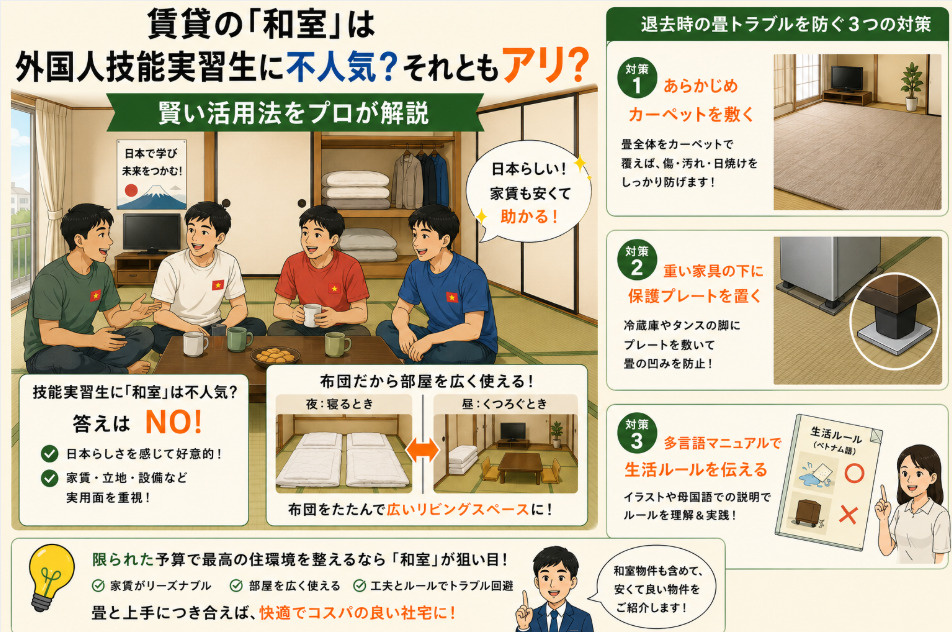 賃貸の「和室」は外国人実習生に不人気？それともアリ？賢い活用...の画像