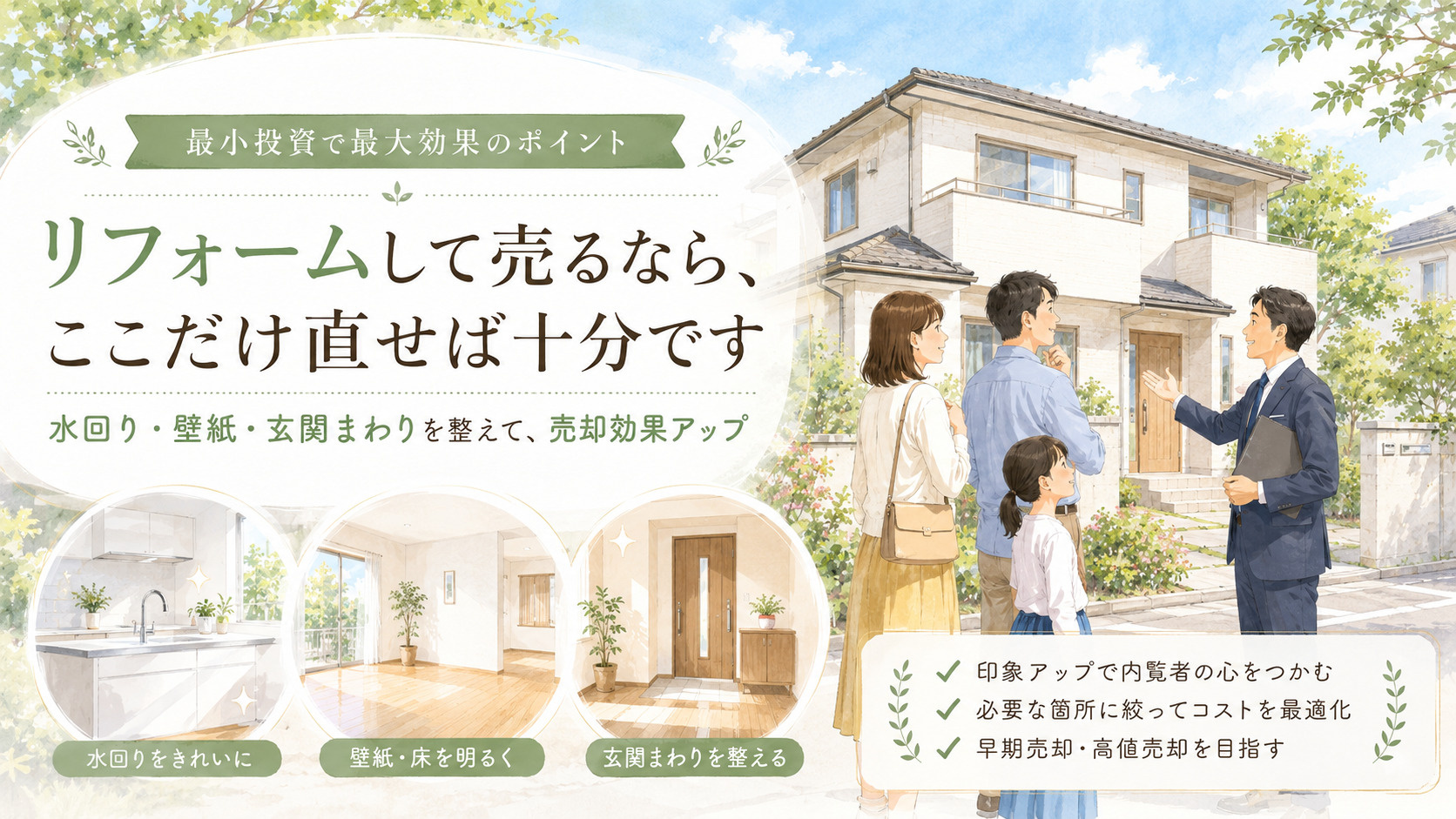 リフォームして売るなら、ここだけ直せば十分です【最小投資で最...の画像