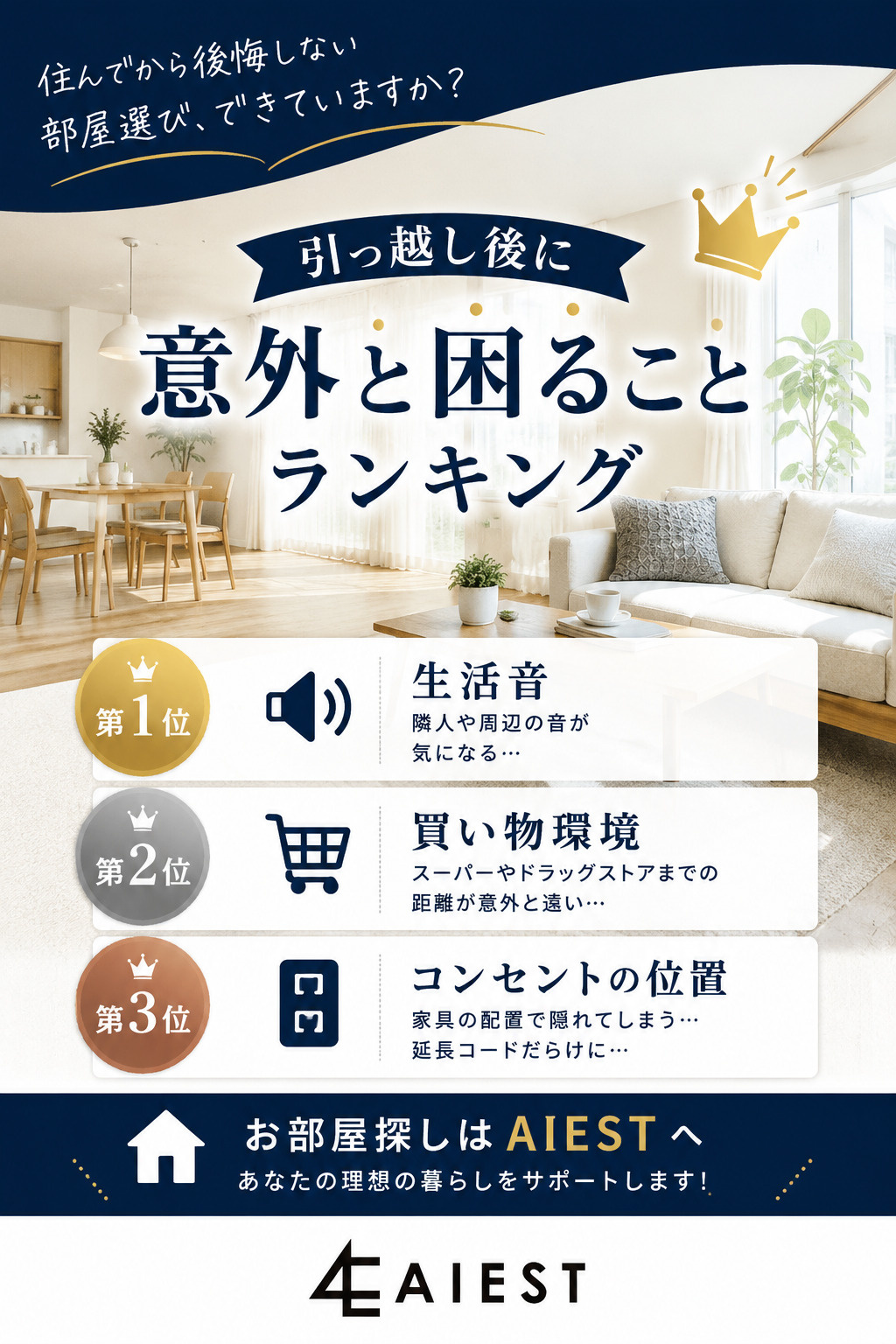 「引っ越し後に意外と困ることランキング」の画像