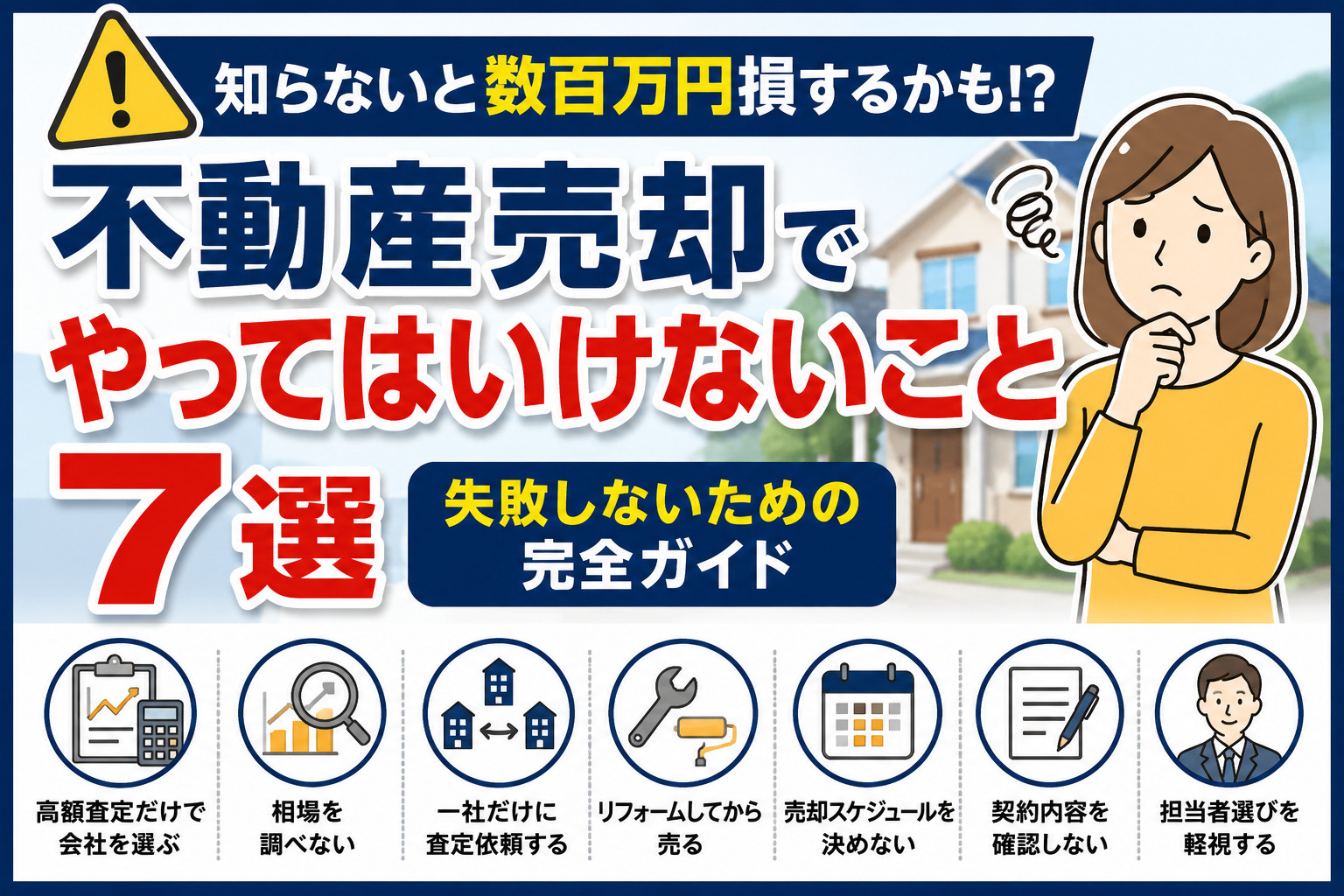 不動産売却でやってはいけないこと7選｜知らないと数百万円損す...の画像