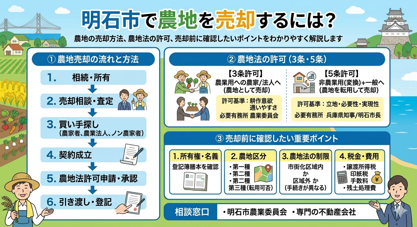 明石市の農地売却ガイド｜売却の流れ・農地法の許可・注意点をわ...の画像