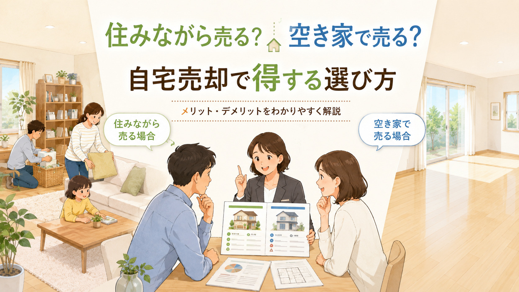 住みながら売る vs 空き家で売る。どちらが得かを正直に比較...の画像