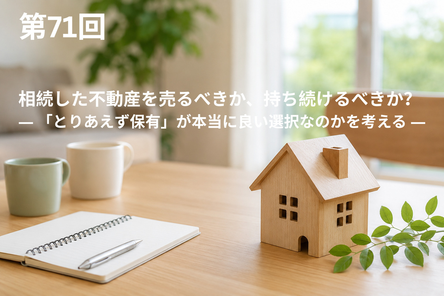 相続した不動産を売るべきか、持ち続けるべきか？ ― 「とりあ...の画像