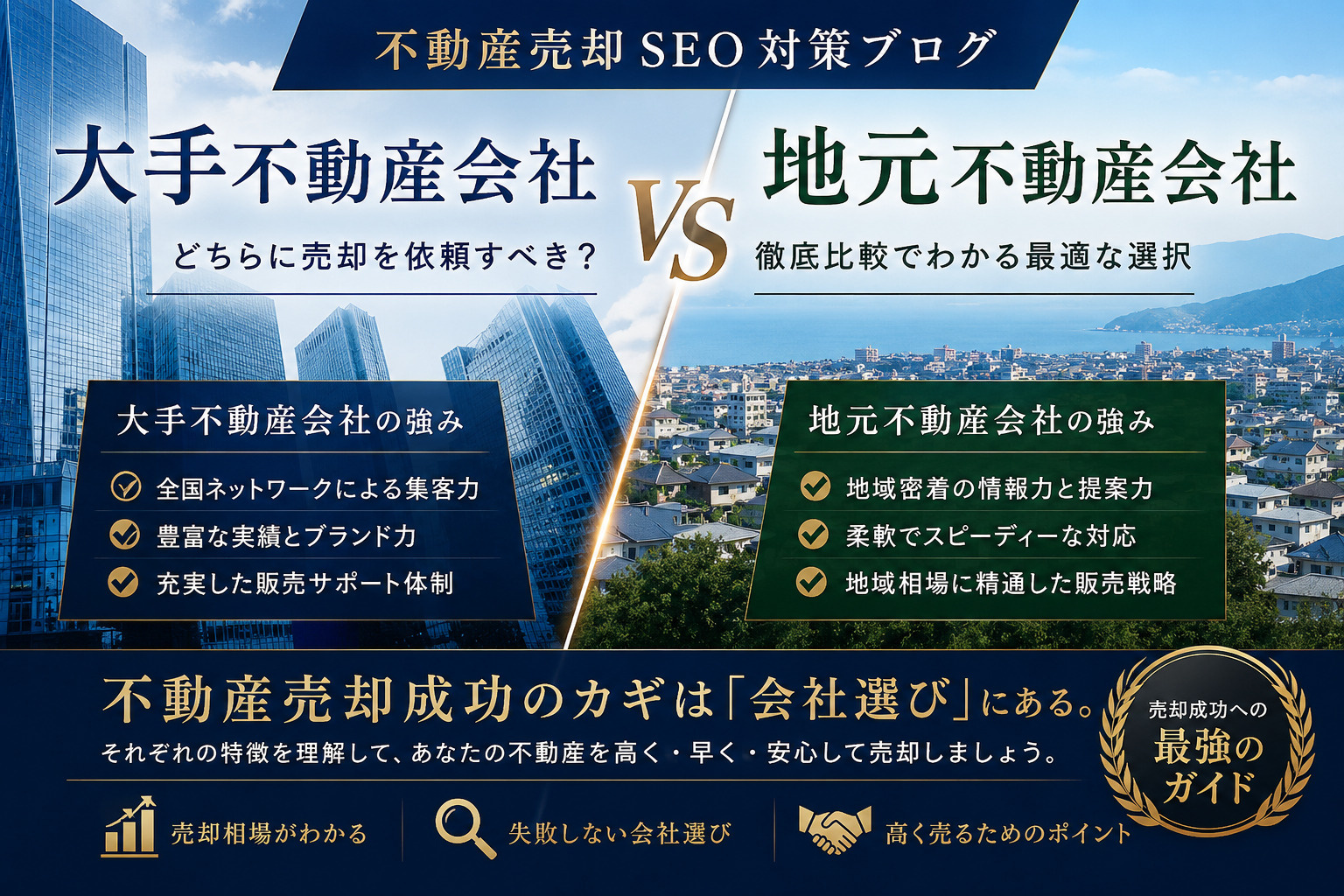 不動産売却は大手不動産会社と地元不動産会社どっちがいい？ 違...の画像
