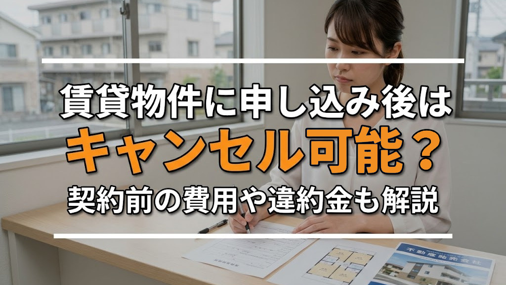 賃貸物件に申し込み後はキャンセル可能？契約前の費用や違約金も...の画像