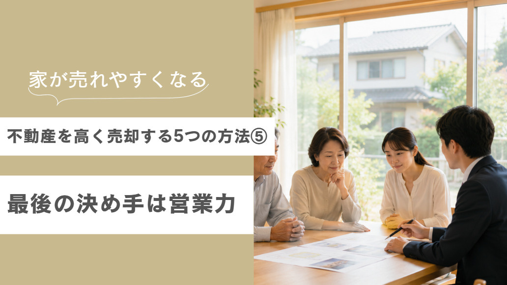 不動産を高く売却する5つの方法⑤ 最後の決め手は営業力の画像