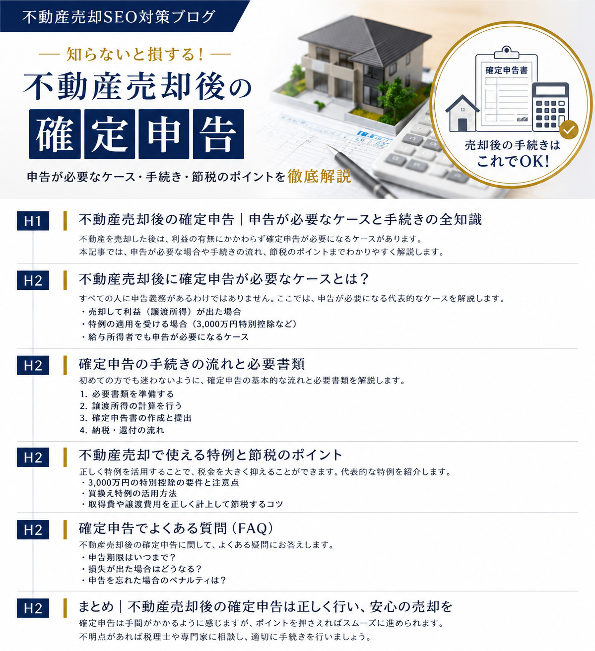 不動産売却後の確定申告は必要？ 申告が必要なケース・必要書類...の画像