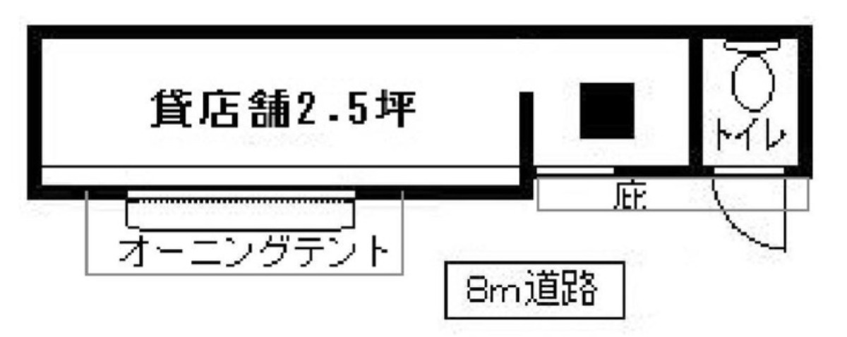 貴重！空堀商店街横！屋台風１階路面店舗！約2.5坪！の画像