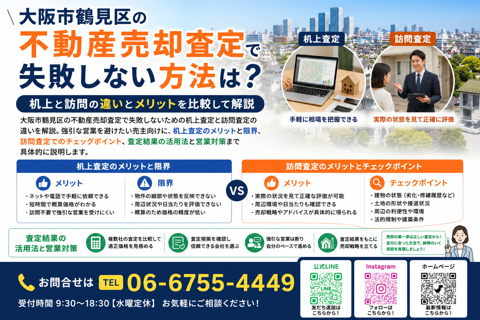 大阪市鶴見区の不動産売却査定で失敗しない方法は？机上と訪問の...の画像