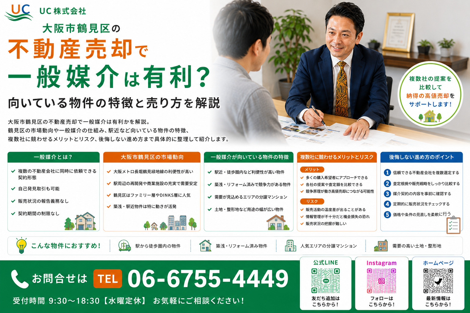 大阪市鶴見区の不動産売却で一般媒介は有利？向いている物件の特...の画像