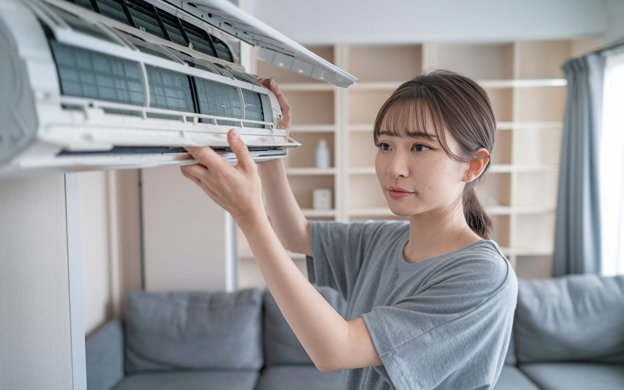 賃貸エアコンのフィルター掃除は必要？正しいメンテナンスで電気...の画像