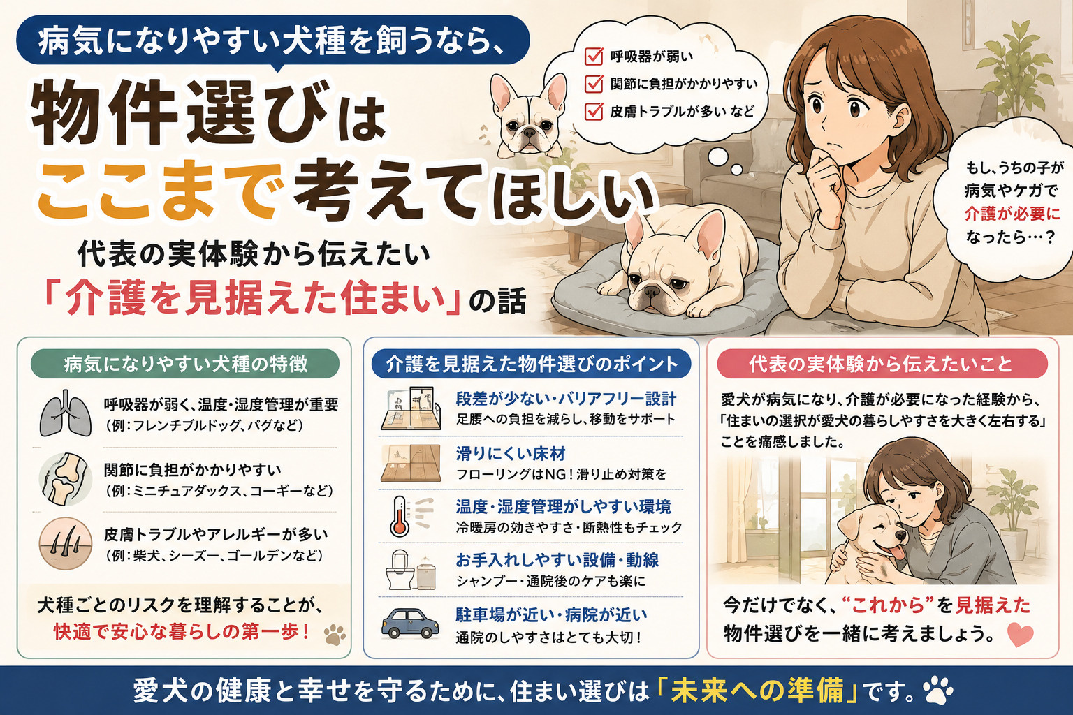 病気になりやすい犬種を飼うなら、物件選びはここまで考えてほし...の画像