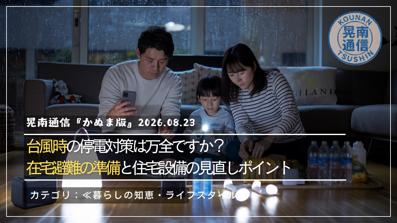 台風時の停電対策は万全ですか？在宅避難の準備と住宅設備の見直...の画像