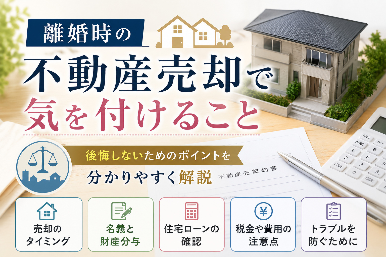 離婚時の不動産売却で気を付けること｜後悔しないためのポイント...の画像