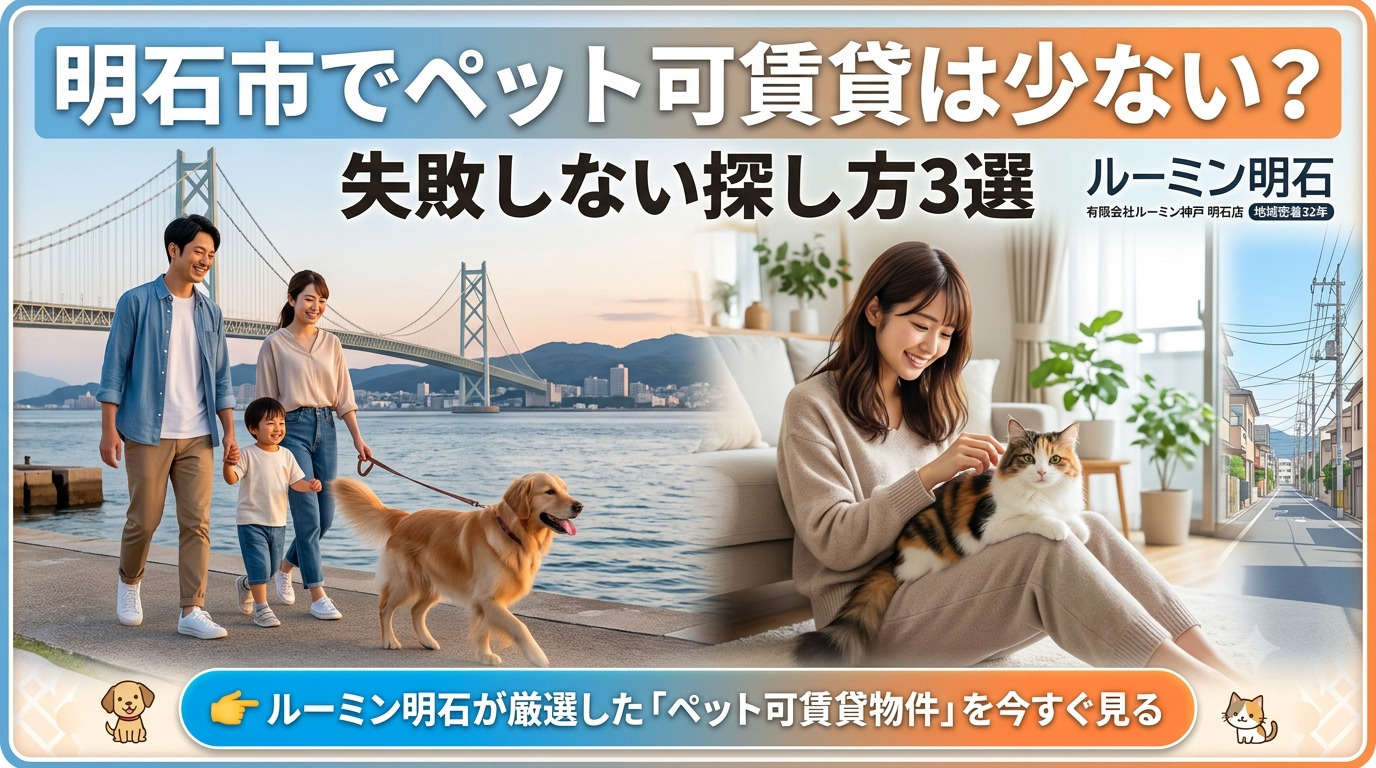 明石市でペット飼育可の賃貸は少ない？探し方のコツと注意点を不...の画像