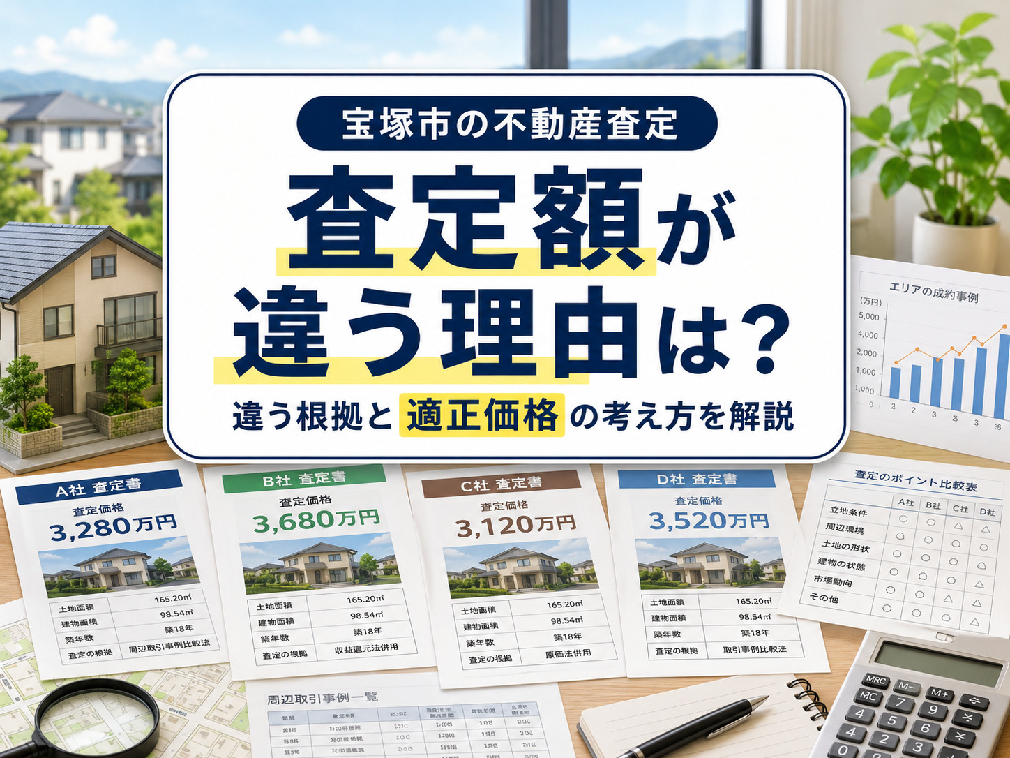 宝塚市の不動産査定額が違う理由は？査定額の違う根拠と適正価格...の画像