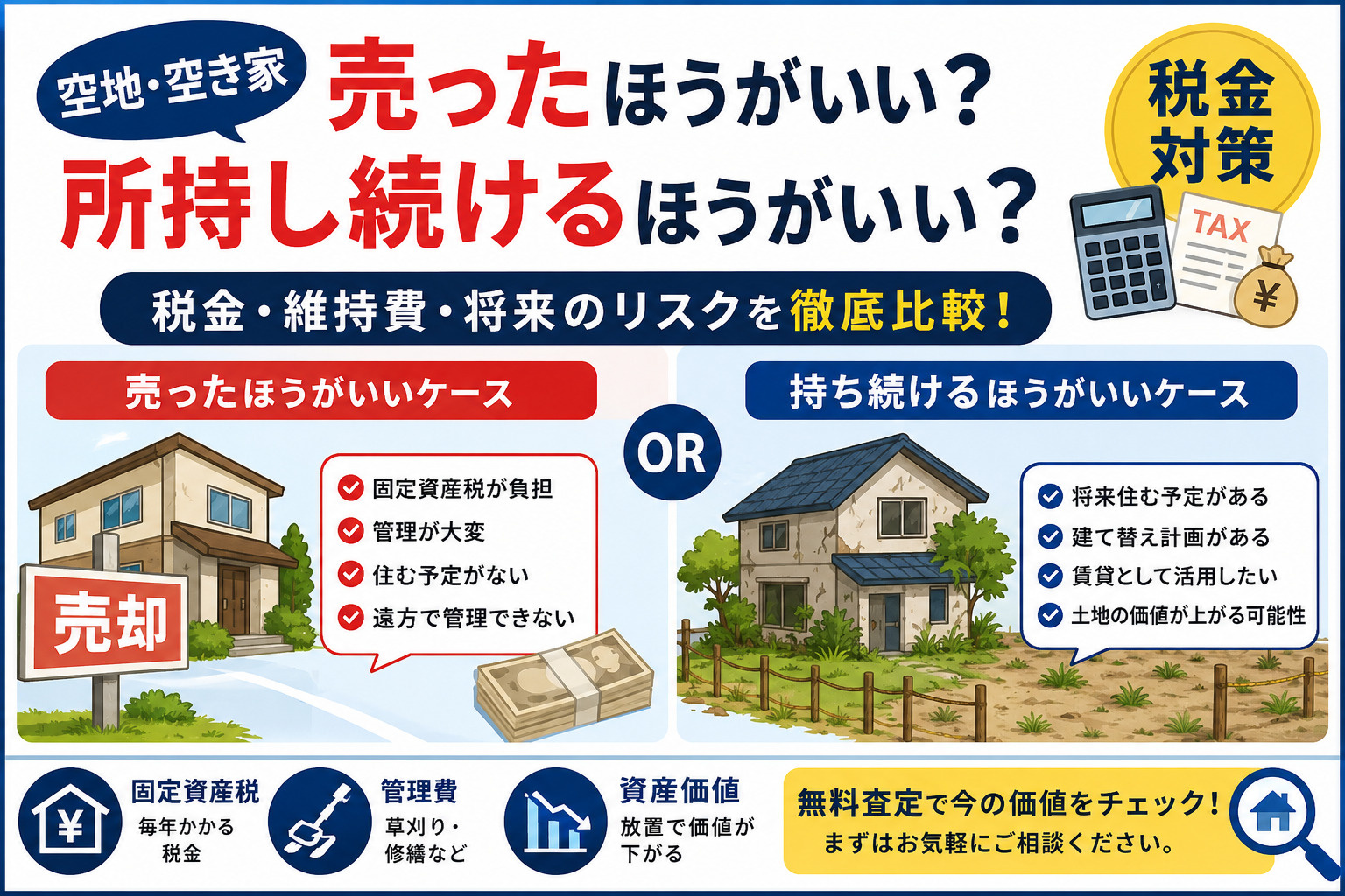 空地・空き家は売ったほうがいい？持ち続けるほうがいい？税金・...の画像