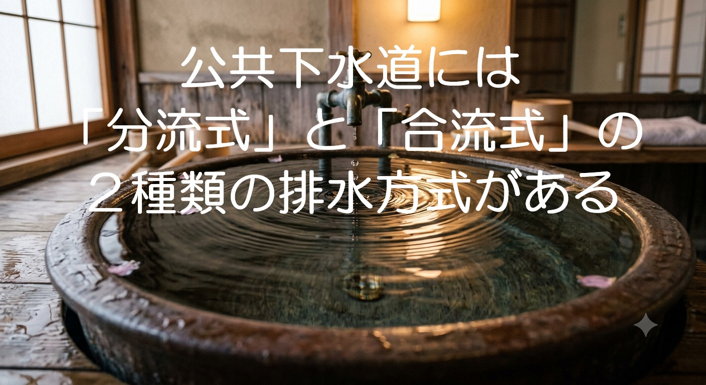 公共下水道には、「分流式」と「合流式」の２種類の排水方式があ...の画像