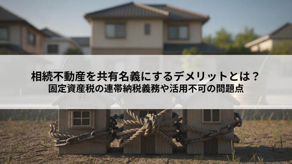 相続不動産を共有名義にするデメリットとは？固定資産税の連帯納...の画像
