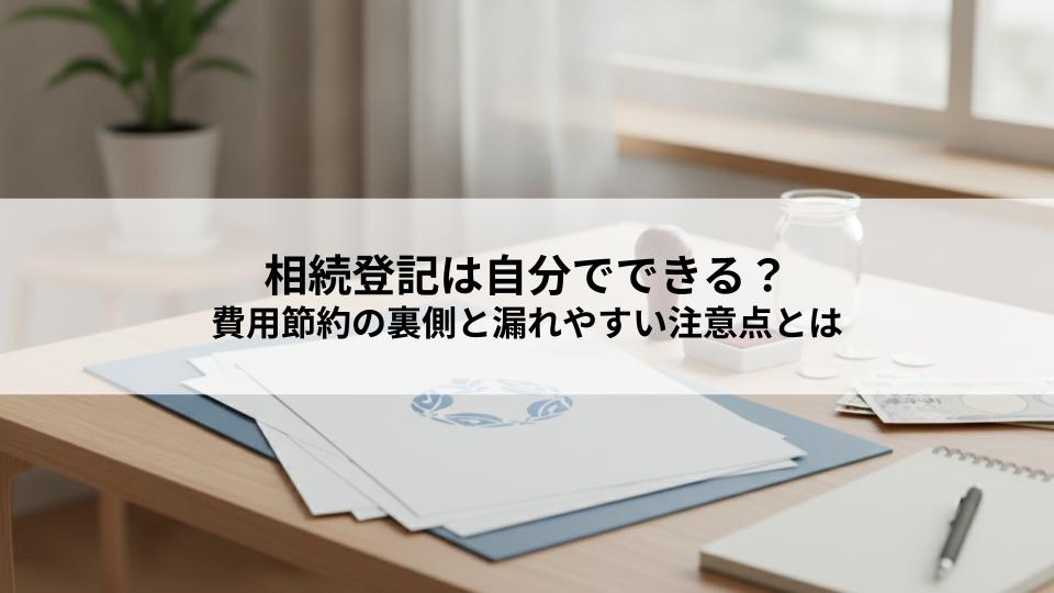 相続登記は自分でできる？費用節約の裏側と漏れやすい注意点とは...の画像