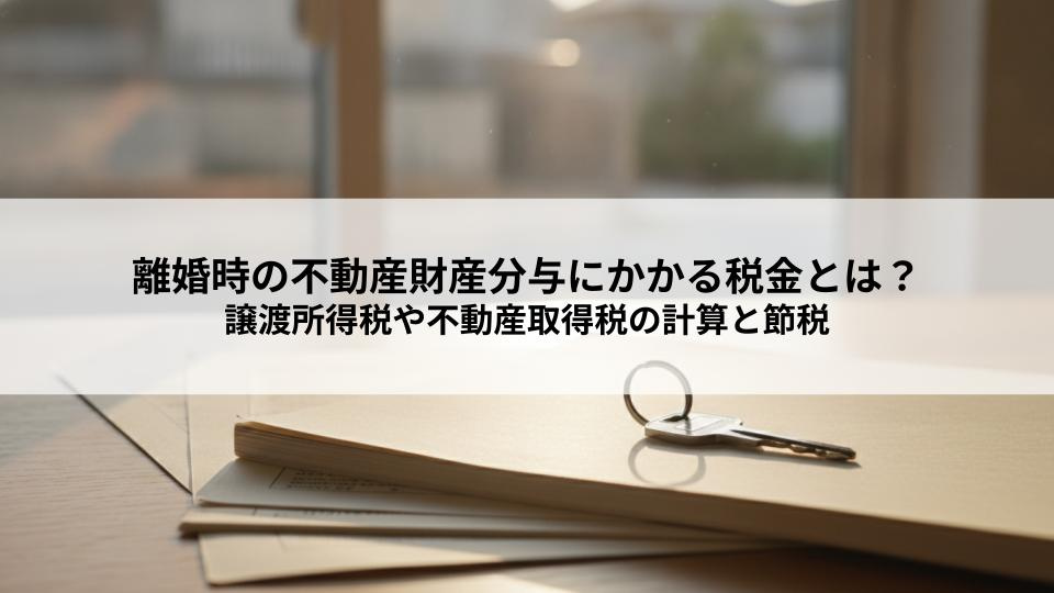 離婚時の不動産財産分与にかかる税金とは？譲渡所得税や不動産取...の画像