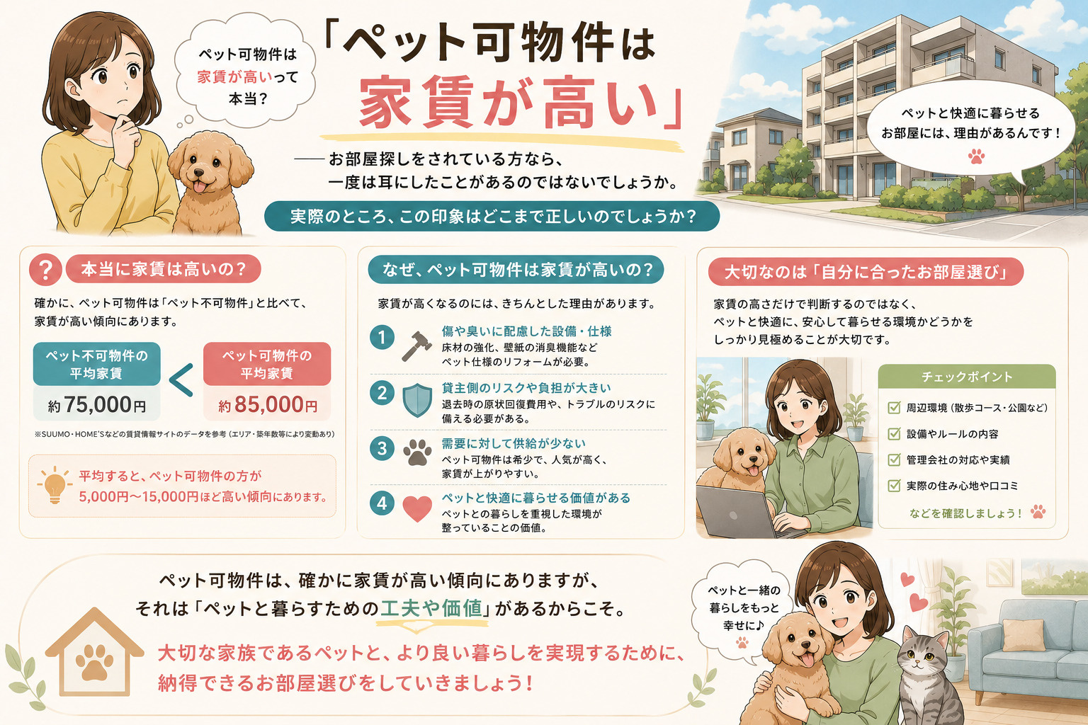 ペット可物件の家賃は本当に高いのか？ データで見る相場の実態...の画像