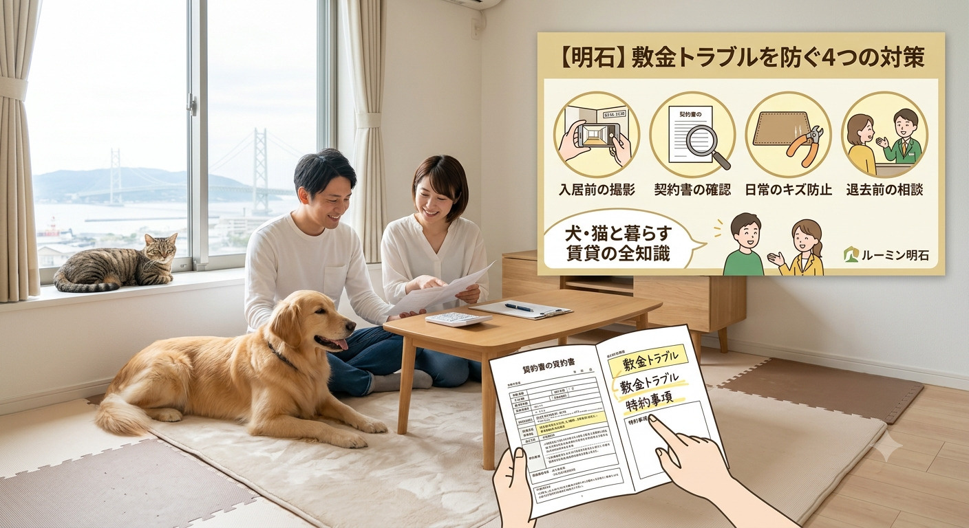 明石市で犬・猫と暮らす！賃貸の退去時に「敷金トラブル」を防ぐ...の画像