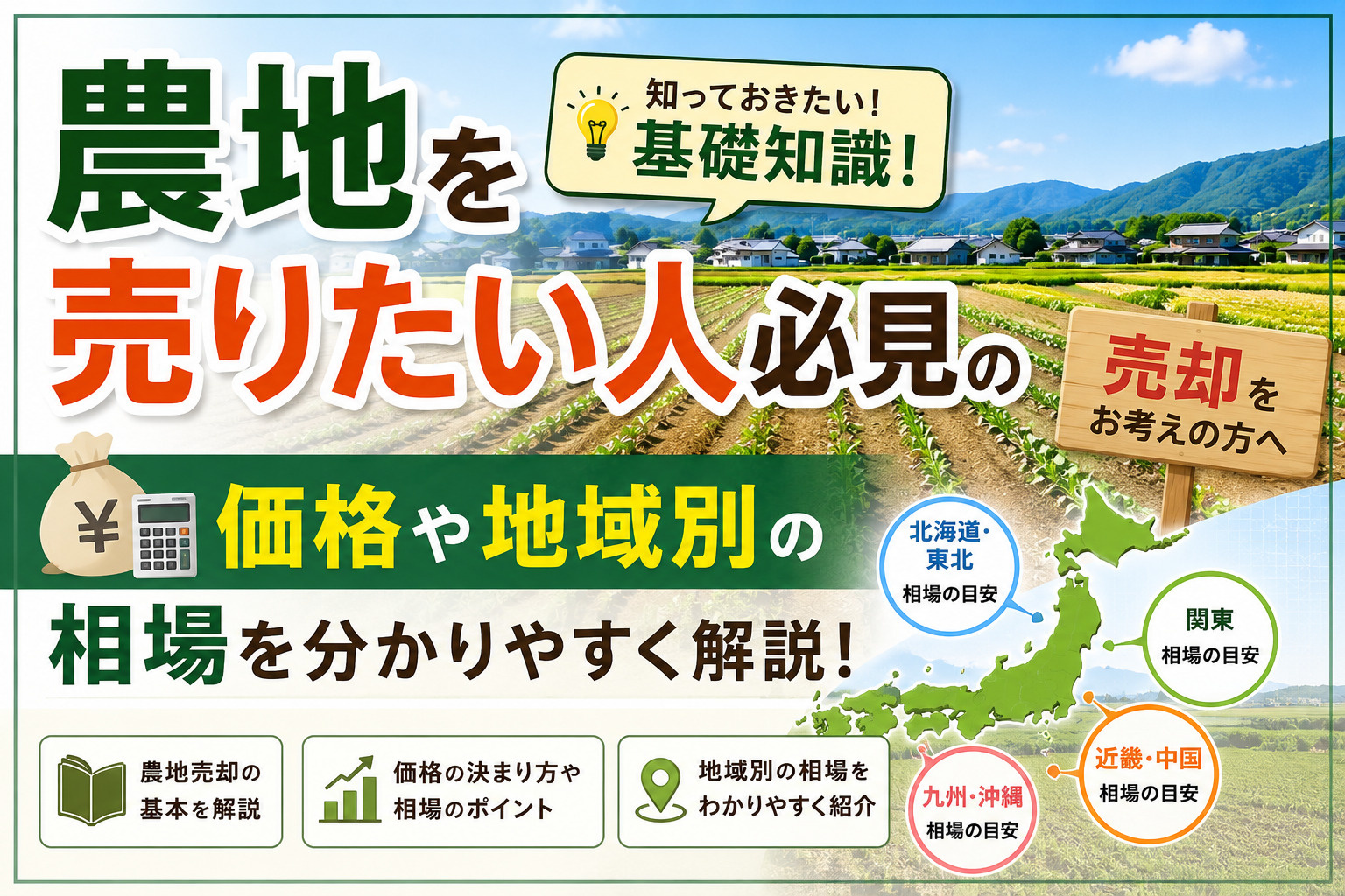農地を売りたい人必見の基礎知識！価格や地域別の相場を分かりや...の画像