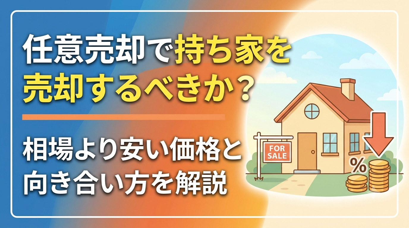 任意売却で持ち家を売却するべきか？相場より安い価格との向き合...の画像