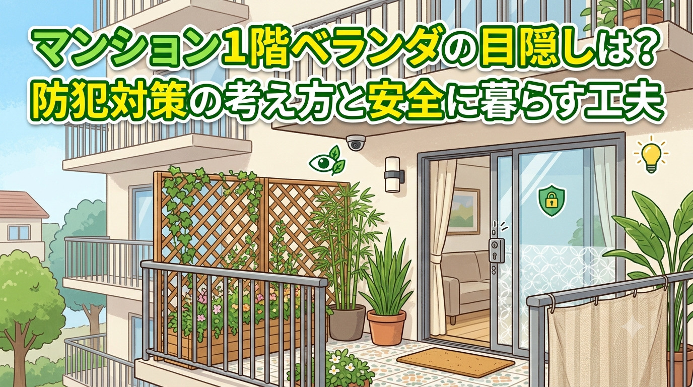 マンション1階ベランダの目隠しは？防犯対策の考え方と安全に暮...の画像