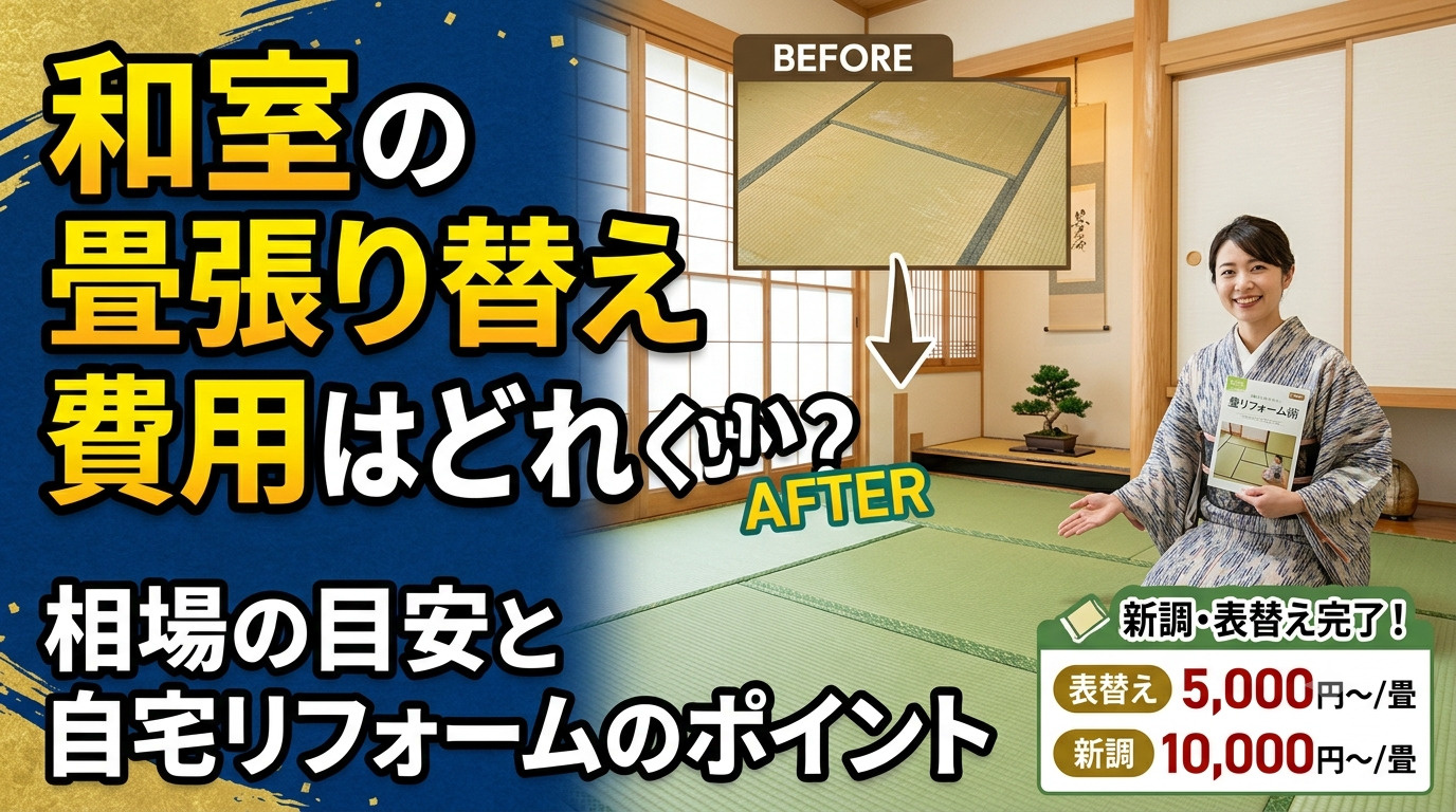 和室の畳張り替え費用はどれくらい？相場の目安と自宅リフォーム...の画像