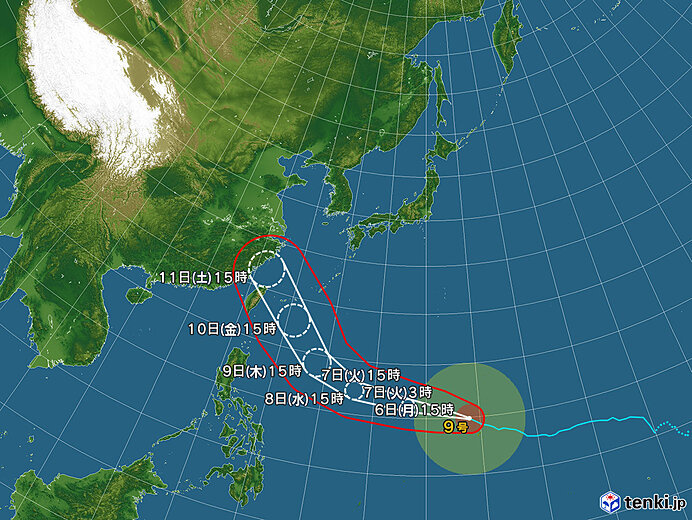 台風9号（バービー）の画像