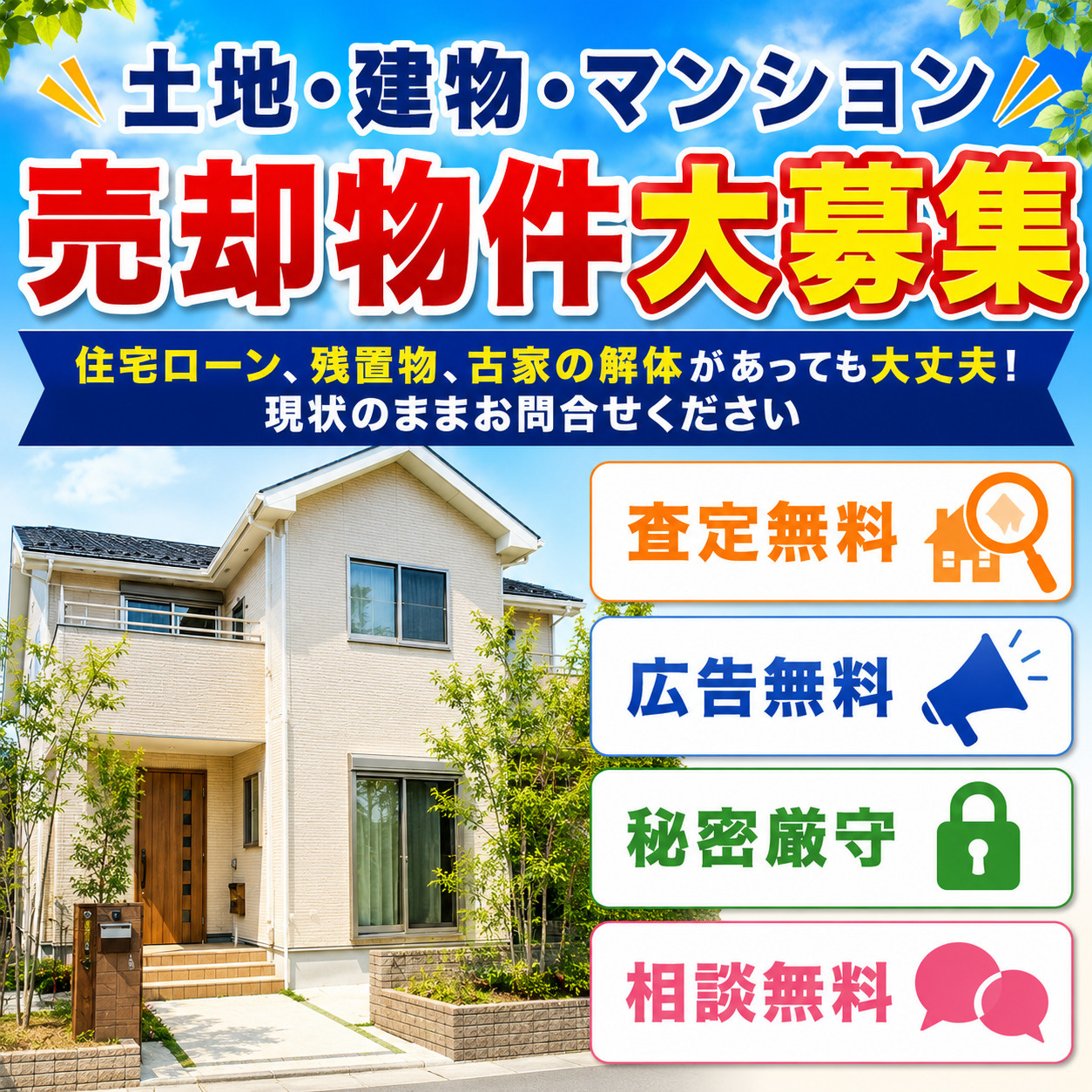 「売却物件募集中｜秋田市近郊で不動産売却をご検討の方への画像