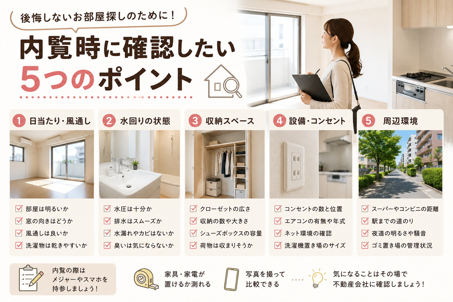 内覧時に確認したい5つのポイント！後悔しないお部屋探しのコツ...の画像