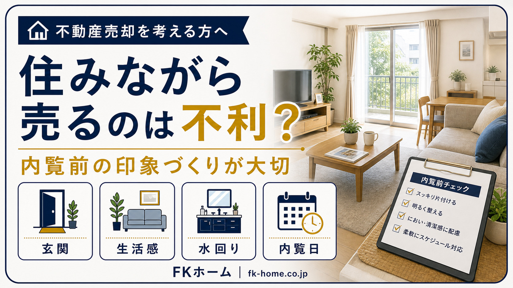 不動産売却で「住みながら売る」のは不利？内覧対応・生活感・売...の画像