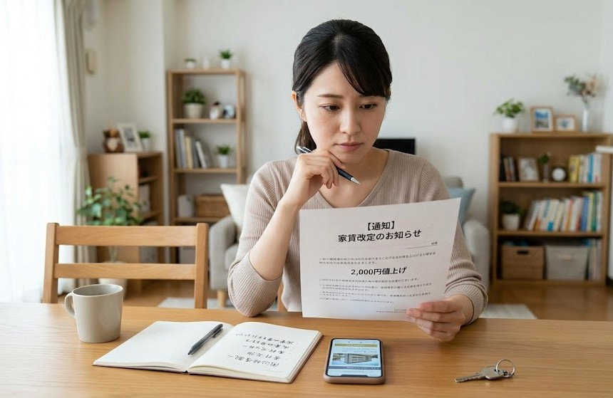 家賃値上げ通知にどう返事する？同意できないときの文面例と交渉...の画像