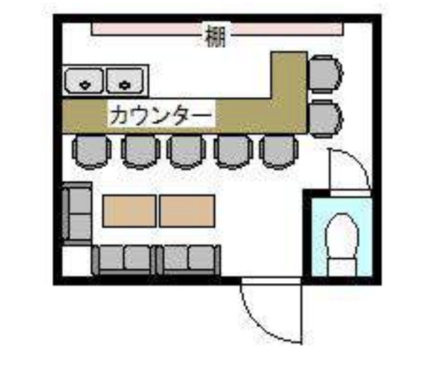 弁天町駅前エリア！レジャービル４階！ＢＡＲ居抜き！約6.７坪...の画像