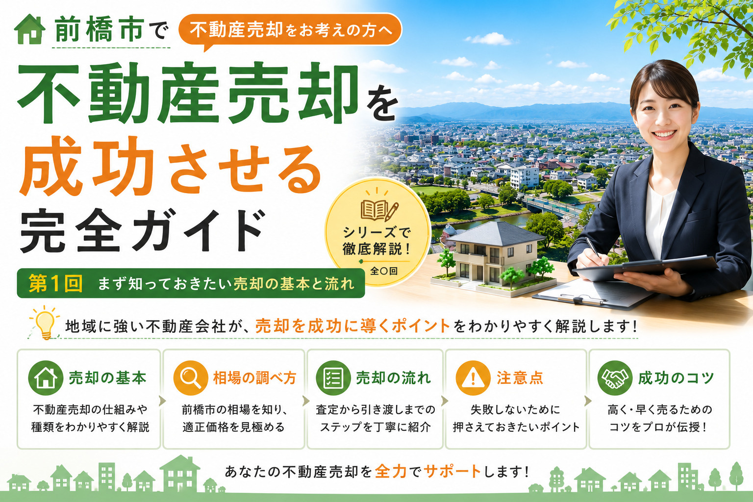 前橋市で不動産売却を成功させる完全ガイド（第1回～第3回）の画像