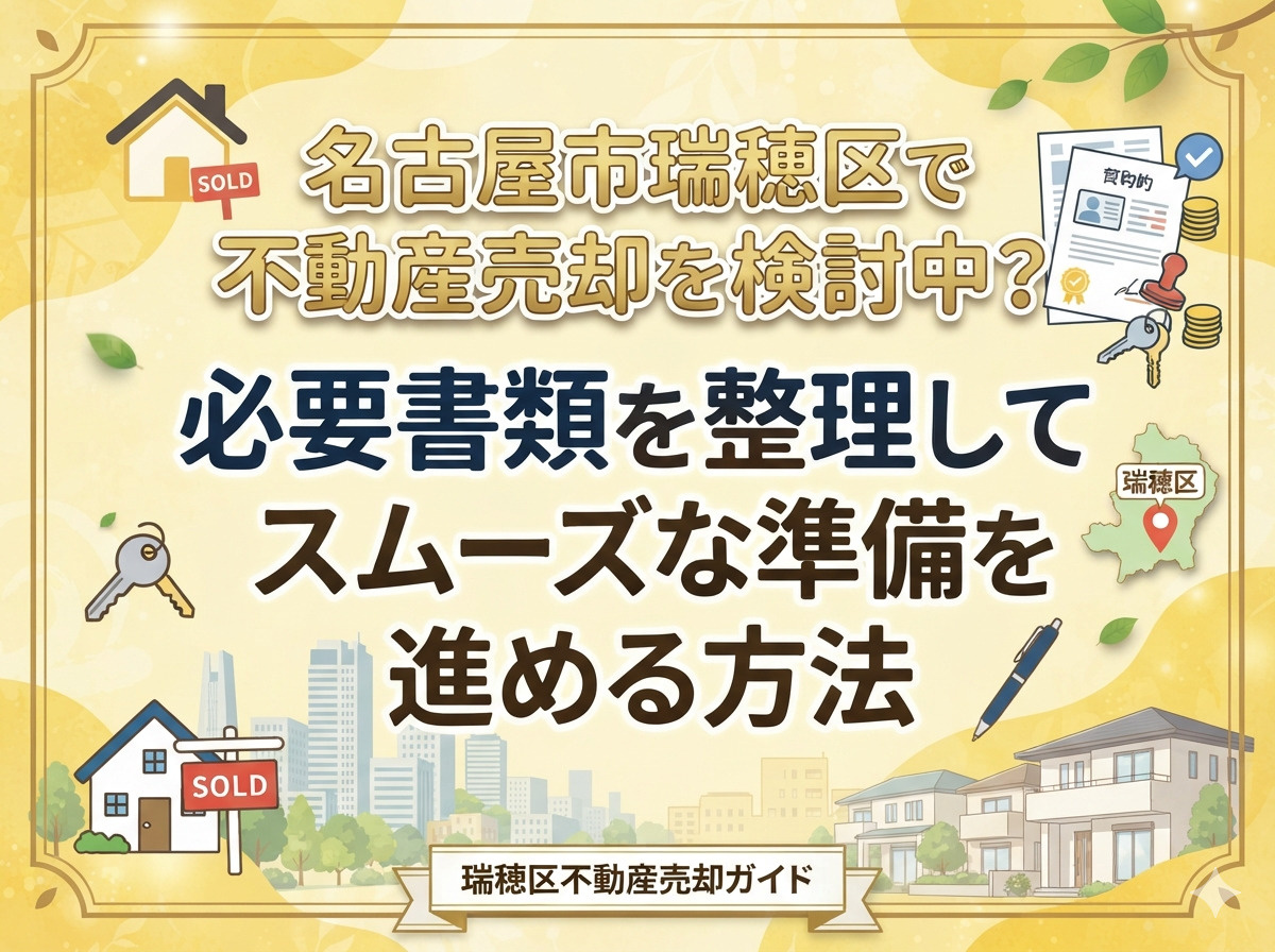 名古屋市瑞穂区で不動産売却を検討中？必要書類を整理してスムー...の画像