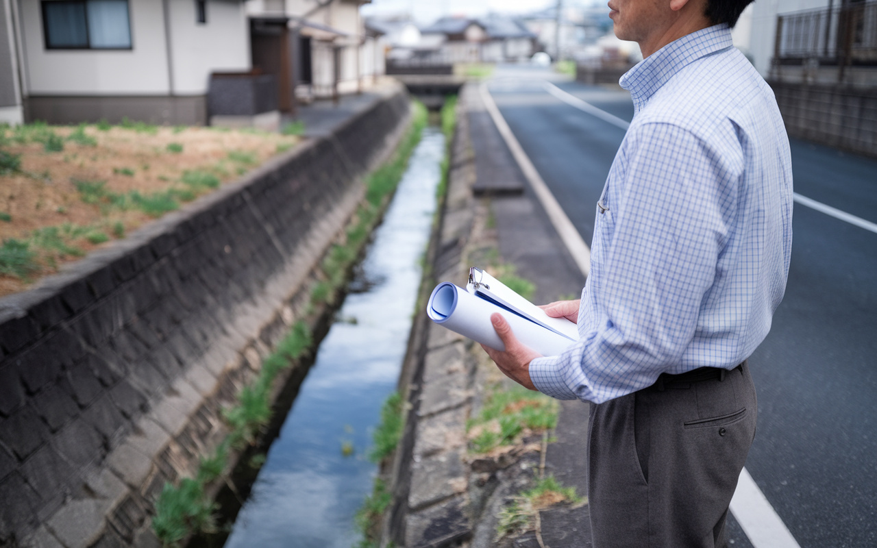 三田市で道路との間に水路がある土地の売却は？権利関係と手続き...の画像