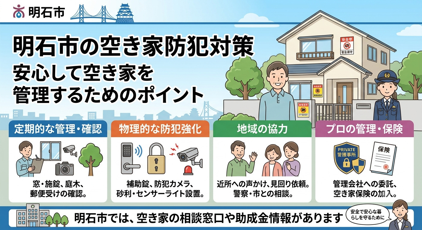明石市の空き家防犯対策｜空き巣・不法侵入を防ぐ管理方法と売却...の画像