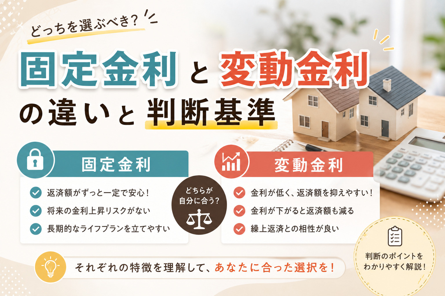 金利で迷わない住宅ローン選び！固定金利と変動金利の違いと判断...の画像
