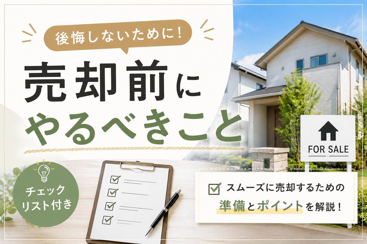 売却前にやるべきことは何か？自宅を高くスムーズに売る準備ポイ...の画像